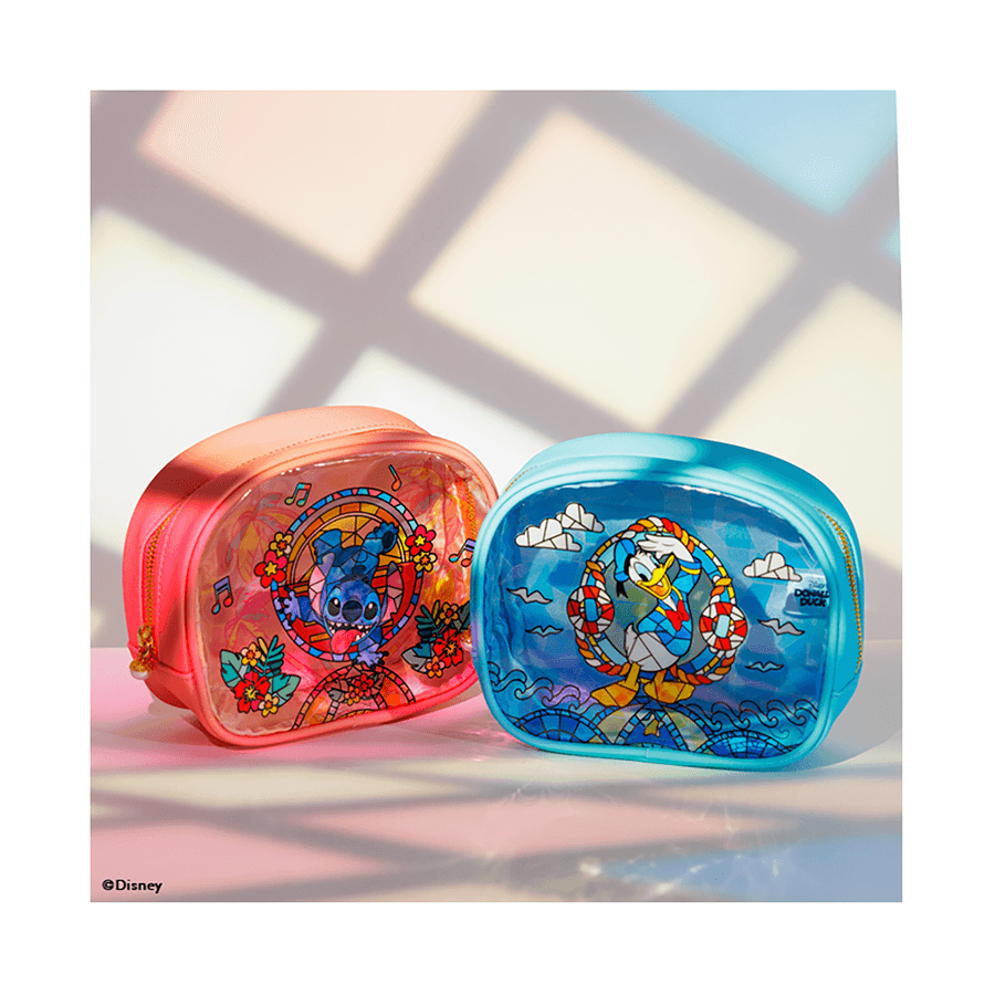 DISNEY Stained Glass Makeup Pouch Donald Duck - LOG-ON