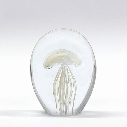 KEY STONE Jelly Fish Glass Art - White (350g)
