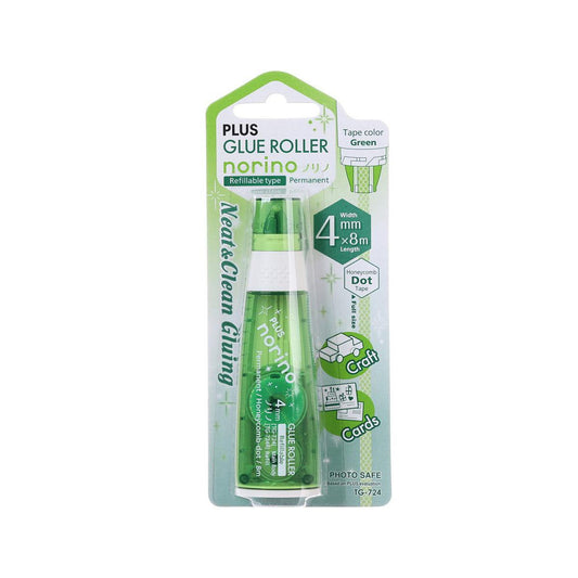 PLUS NORINO GLUE TAPE 4MM X 8M GREEN - LOG-ON