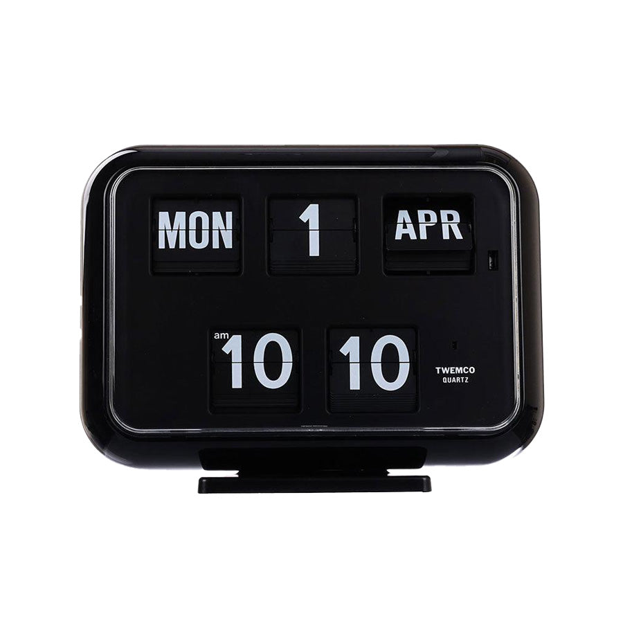 TWEMCO Flip Clock QD-35 Black | Mechanical Calendar Clock | LOG-ON
