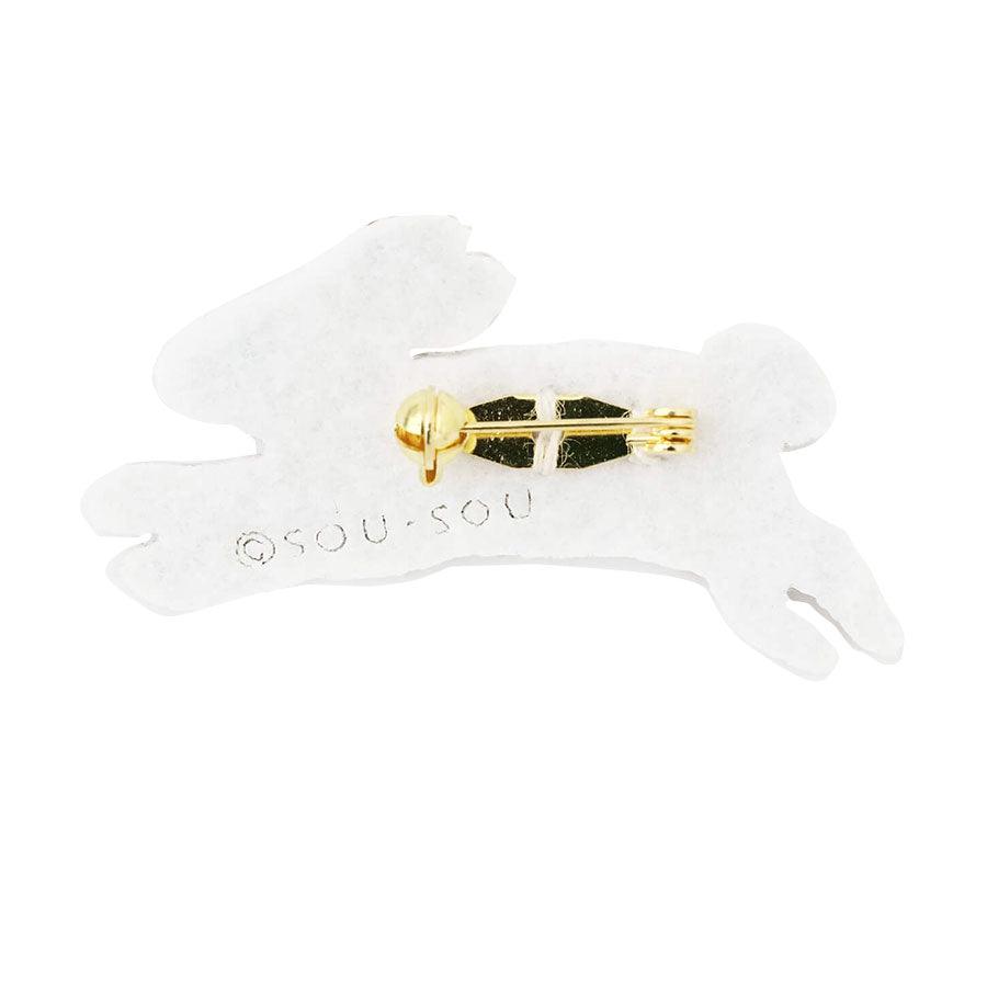 SOUSOU Embroidery Brooch Rabbit - LOG-ON