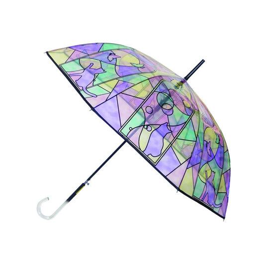 TOMO Stained Glass Umbrella Cat And Butterfly (Purple) (365g)