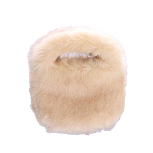 SENBADO Fur Handy Bag Brown X Beige (260g)