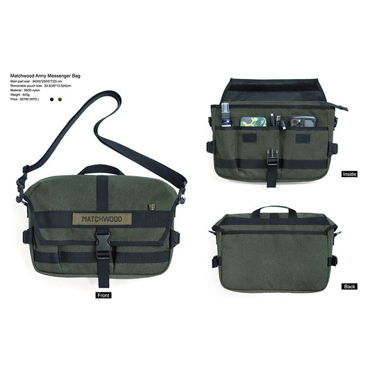 MATCHWOOD Army Messenger Bag - Olive (690g)