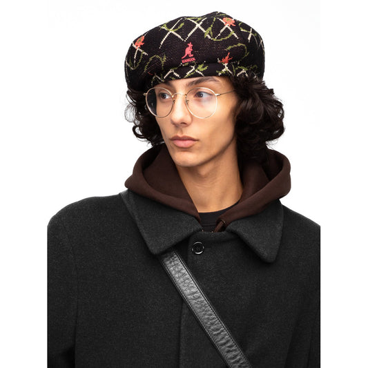 KANGOL TAPESTRY JAX 貝雷帽_黑色花卉_L