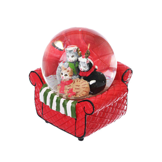 ART PRINT APJ - Snow Globe W/Music (Cats)  (350g)
