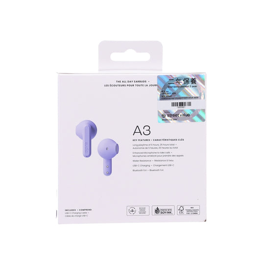 SUDIO A3 真無線藍牙耳機 - 紫色