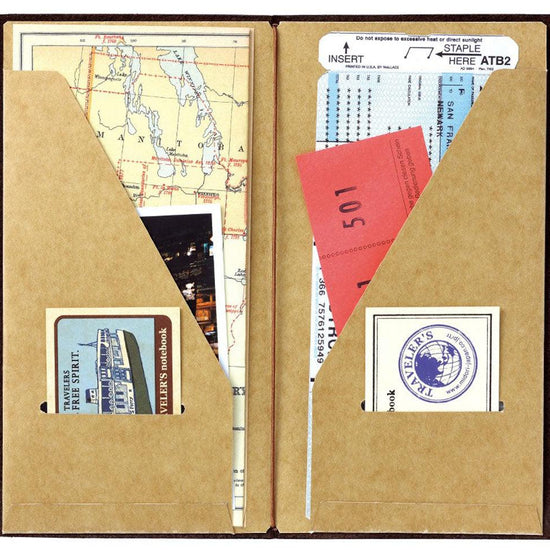 TRAVELER'S NOTEBOOK TN R020 Brown Index Pocket Refill - LOG-ON