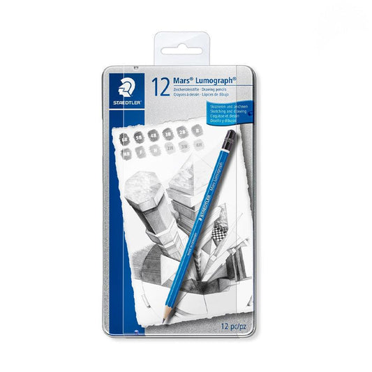 STAEDTLER Mars Lumograph Drawing Pencil 12 pcs Set - LOG-ON