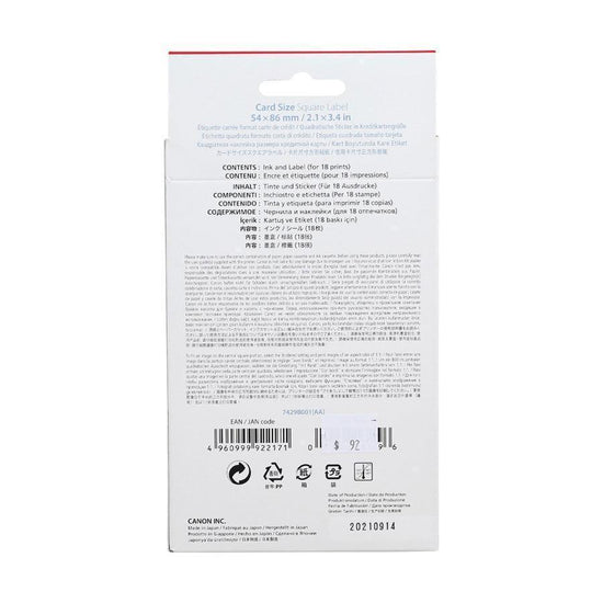 CANON Canon KC-18IS Color Ink /Label Set (Square labels) - LOG-ON