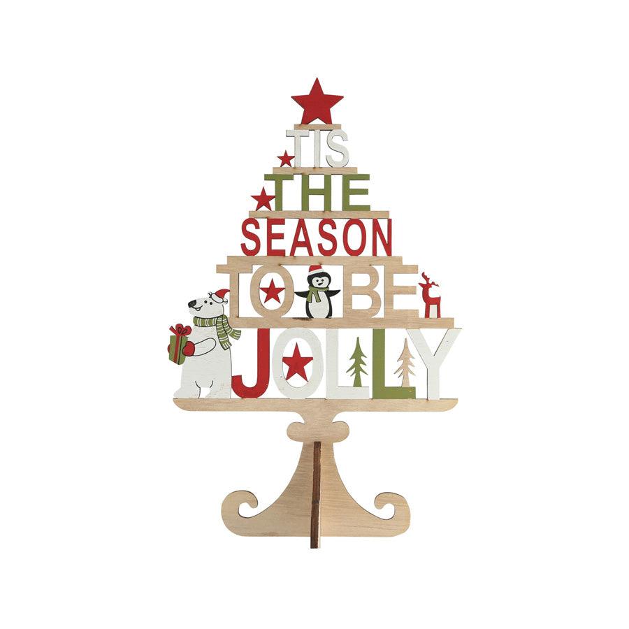 TOMCO LED Wooden Tree With Words H29cm - LOG-ON