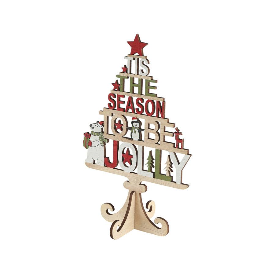 TOMCO LED Wooden Tree With Words H29cm - LOG-ON