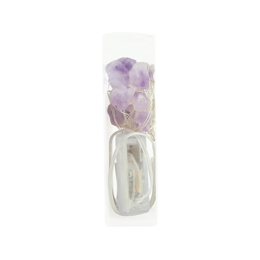 TRENDECOR 25 LED Natural Amethyst Fairy Lights - Warm - LOG-ON