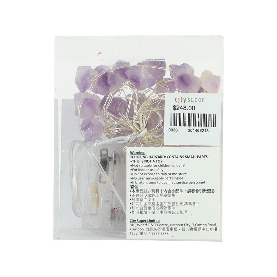 TRENDECOR 25 LED Natural Amethyst Fairy Lights - Warm - LOG-ON