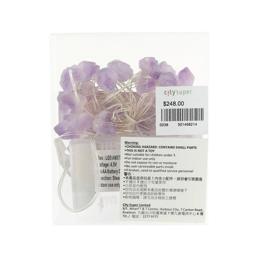 TRENDECOR 25 LED Natural Amethyst Fairy Lights - Cool - LOG-ON