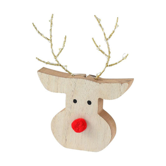 INGE Reindeer With LED Antler, 20.5 cm - LOG-ON