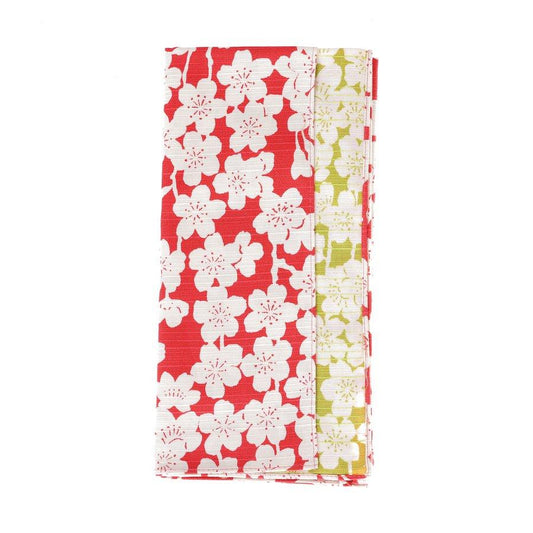 YAMADASENI Furoshiki Sakura - Pink & Green 48X48cm (34g) - LOG-ON