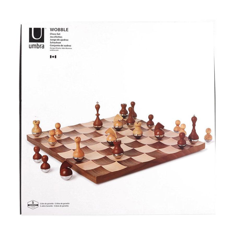 UMBRA Wobble Chess Set Walnut - LOG-ON