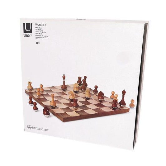 UMBRA Wobble Chess Set Walnut - LOG-ON