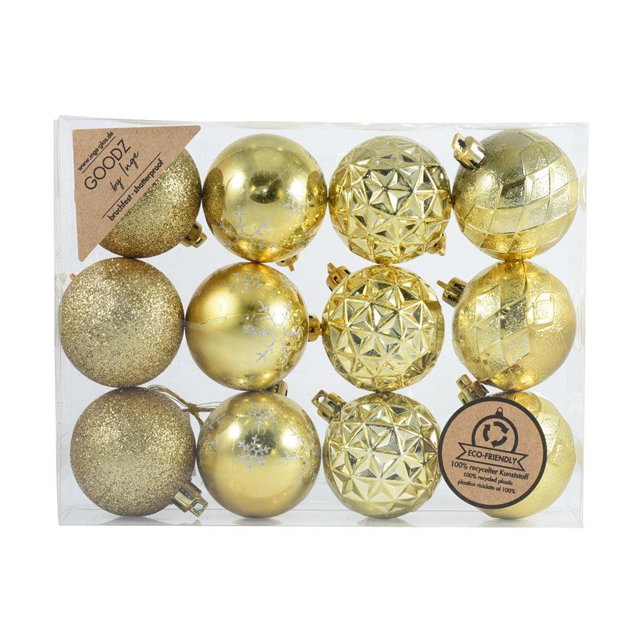 INGE Goodz Ornament Ball Gold 12pcs 6cm - LOG-ON