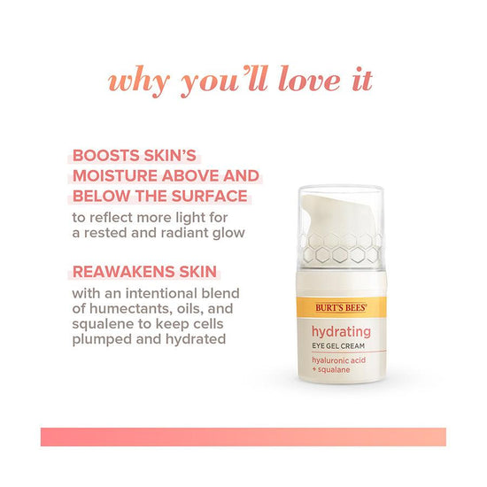 BURTS BEES Hydrating Eye Gel Cream (14.1g) - LOG-ON