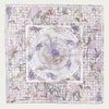 JDF Secret Violet Garden Houndstooth Silky Scarf (90cm)