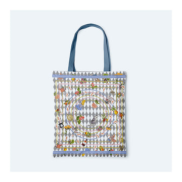 JDF Wonderful Adventure Dream Blue Argyle Tote Bag