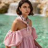 JDF Meow Cuddle Plaid Tea Rose
Pink Silky Scarf (70cm)