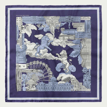 JDF City Tales Silky Navy Scarf (90cm)