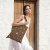 JDF Yogis Cat and Flower Brown Tatra Mountain Tote Bag