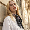 JDF Classy and Fabulous Peony Black Silky Scarf (70cm)