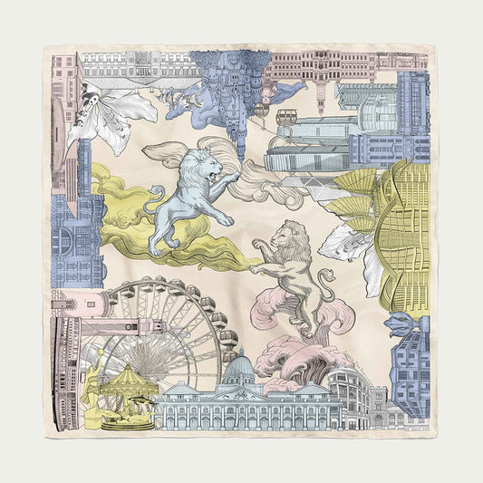 JDF City Tales Honey Beige Silky Scarf (70cm)