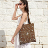 JDF Yogis Cat and Flower Brown Tatra Mountain Tote Bag