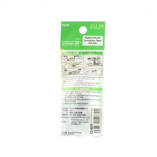 PLUS WHIPER MR CORRECT TAPE 6MM REFILL - LOG-ON