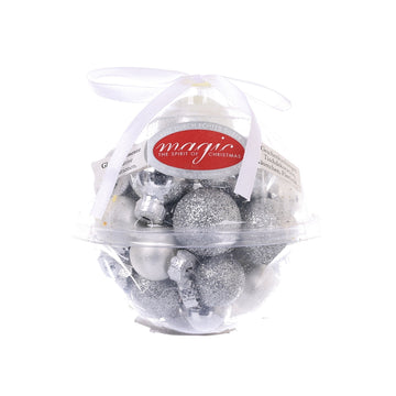 INGE IG GLASS ORN.SET MINI BALL 2CM 2ASS SILV