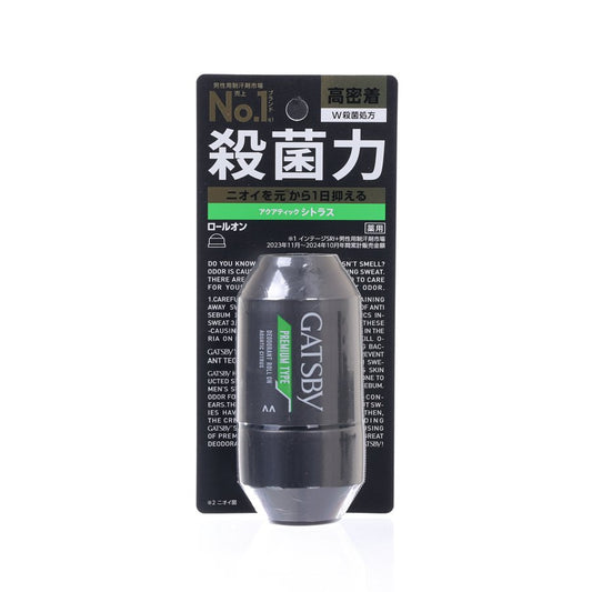 GATSBY *Premium Deodorant Roll-On Aquatic Citrus  (60mL)