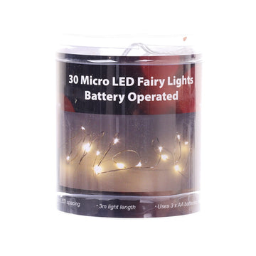 TD B/O 30LED Dewdrop 3M Warm Wht Silver