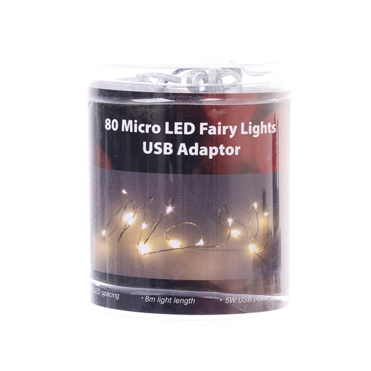 TD A/O 8米燈飾 80 LED 燈珠 暖白色 銀