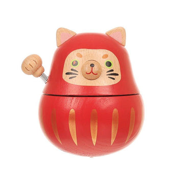 WOODERFUL LIFE Tumbler Music Box Lucky Cat - LOG-ON