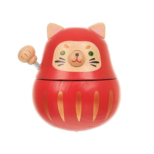 WOODERFUL LIFE Tumbler Music Box Lucky Cat - LOG-ON