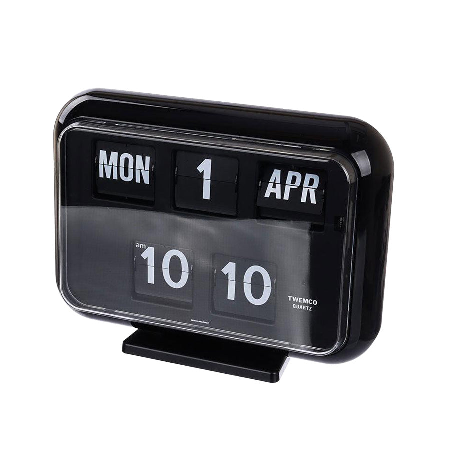 TWEMCO Flip Clock QD-35 Black | Mechanical Calendar Clock | LOG-ON