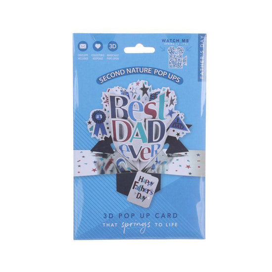 SECOND NATURE Father's Day Card Pop Up - Best Dad - LOG-ON
