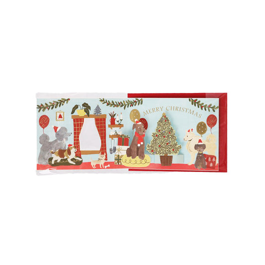 GREETING LIFE Xmas Card Pop Up - Window Party Dog  (20g)