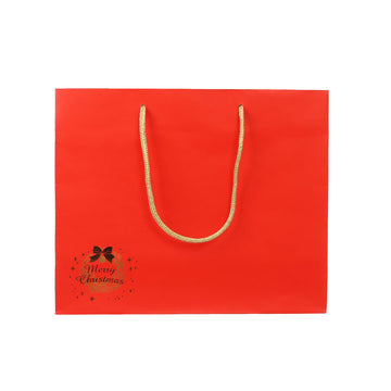 TSUTSUMU Xmas Paper Bag 34X12X28cm - Small Wreath Red  (125g)