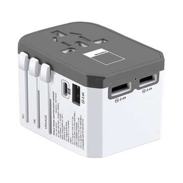 VERBATIM 4Port 45W QC/PD Adaptor-Pantone-Grey - LOG-ON