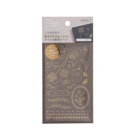 MIDORI Transfer Sticker Foil - Happy Motifs For Record (8g) - LOG-ON