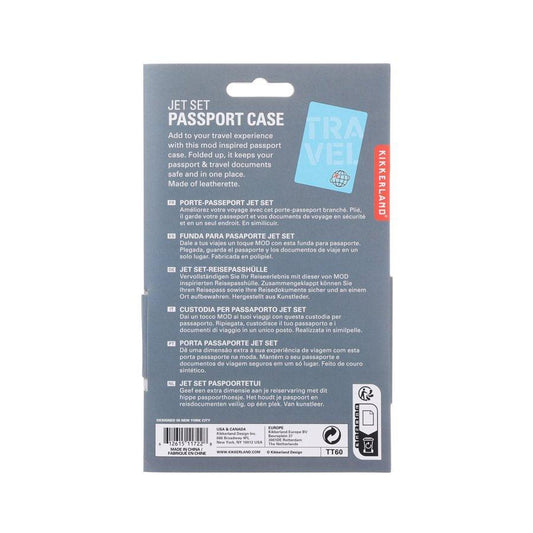 KIKKERLAND Blue Jet Set Passport Case - LOG-ON