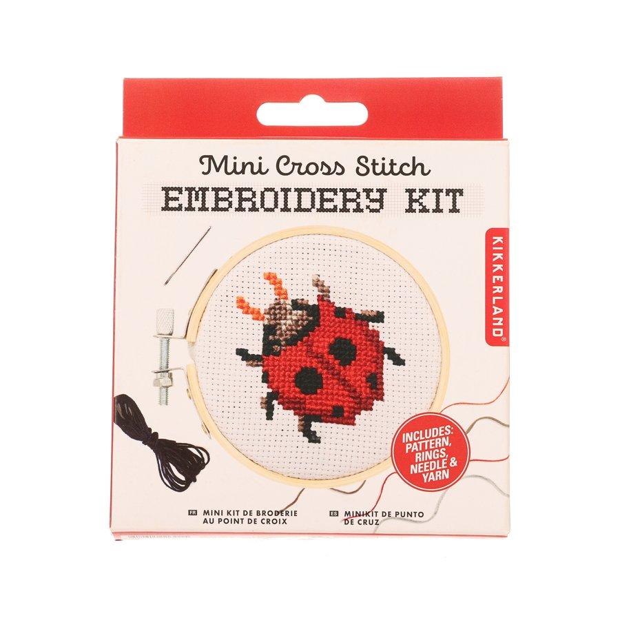 KIKKERLAND Mini Cross Stitch Kit - Ladybug - LOG-ON