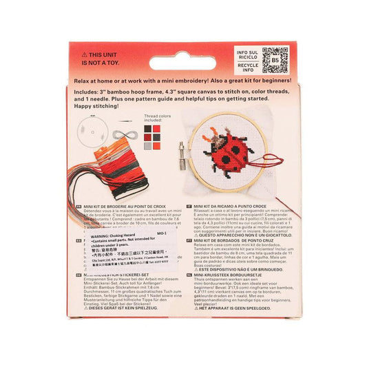 KIKKERLAND Mini Cross Stitch Kit - Ladybug - LOG-ON