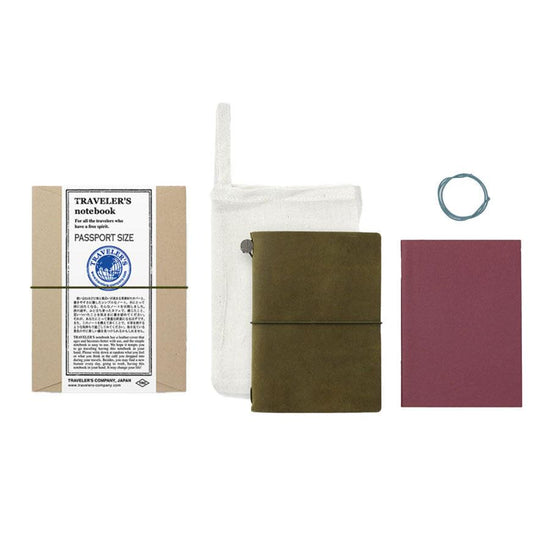 TRAVELER'S NOTEBOOK TN Passport Size - Olive (117g) - LOG-ON